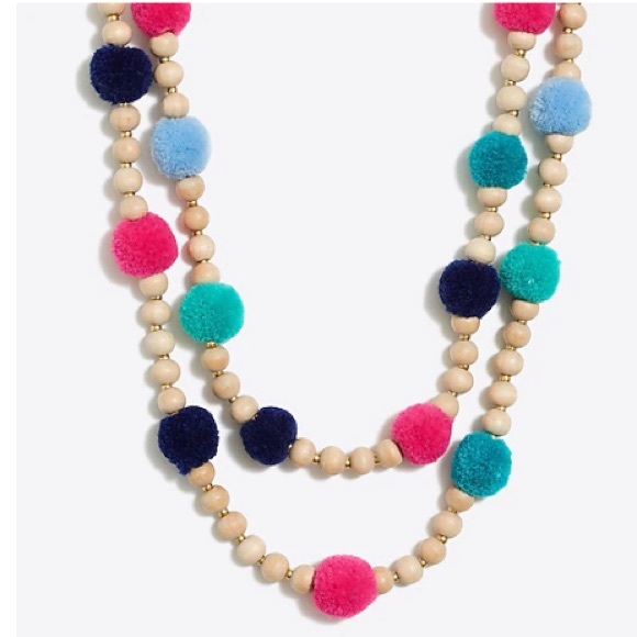 J.Crew boho multicolored Pom Pom Woman’s Necklace - Picture 8 of 8